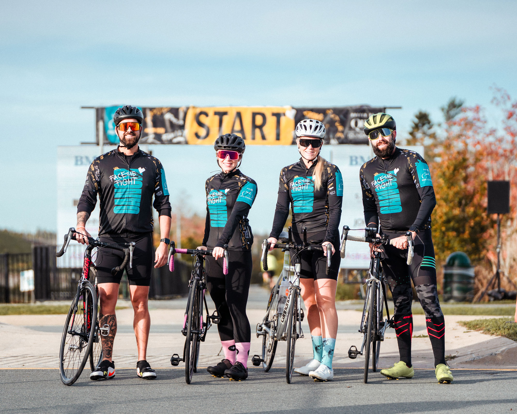 Riders at finish line