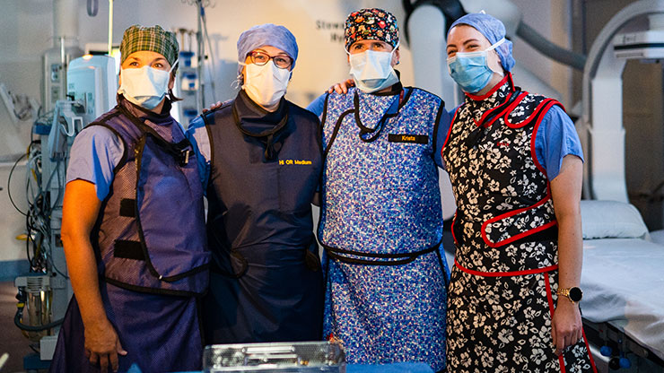 Doctors within the Stewart E. Allen Hybrid Operating Room 