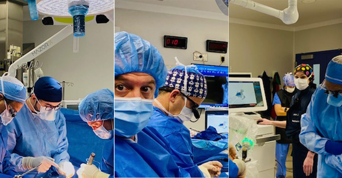 Collage featuring shots during the procedure