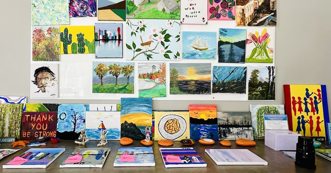 A display of artwork