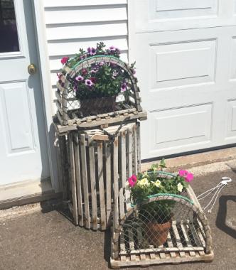 Lobster trap with flowers