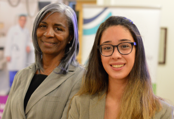 Zeina Atwi (right), received one of eight Diversity in Health Care Bursaries, funded by the QEII Foundation. The annual bursary was launched in 2015 with the help of Donalda MacIsaac (left), former co-chair of the Cobequid Community Health Board in Sackville, N.S.