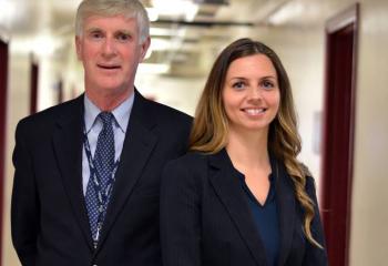 Dr. Drew Bethune, QEII surgical oncologist and medical director of the Provincial Cancer Program, and Cheryl Tschupruk