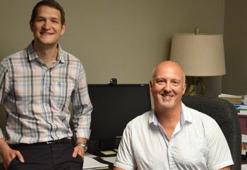 Peer support worker Noah Epstein, with director of the NSEPP, Dr. Phil Tibbo