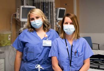 Jaime Custance (left) and Gail Henry (right) are part of the QEII’s interventional radiology team