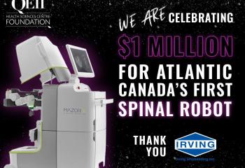 We are celebrating $1 million for atlantic canada's first spinal robot