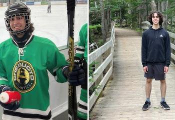 Collage of two photos featuring Matthew Muise