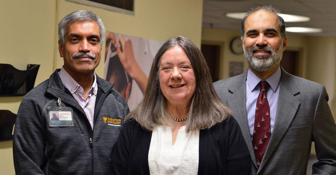 Dr. Mal Rajaraman (left), QEII radiation oncologist, and Dr. Ali Imran (right)