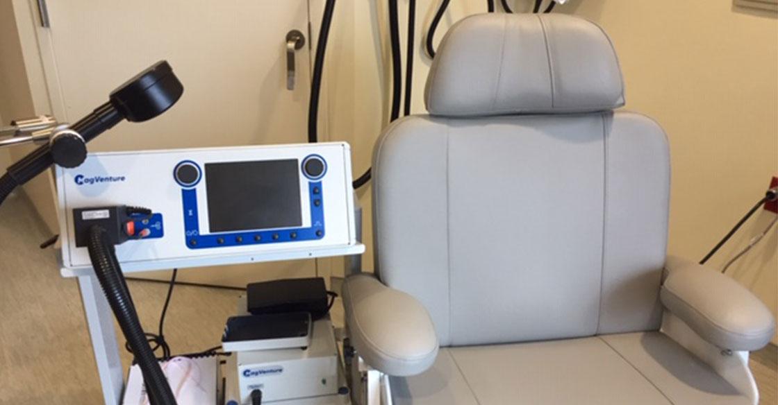 Photo of rTMS technology and chair at the new Valley Regional Hospital clinic