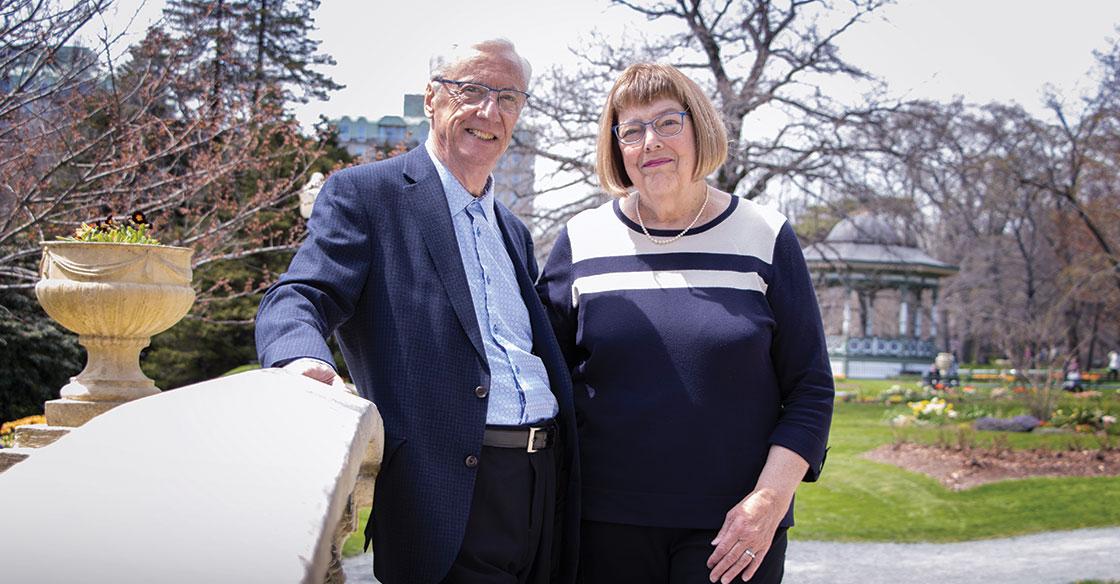 Tom and his wife, Ann, pictured on a sunny day at the Public Gardens
