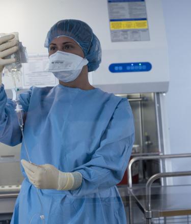 Doctor working in Cancer Prep Lab