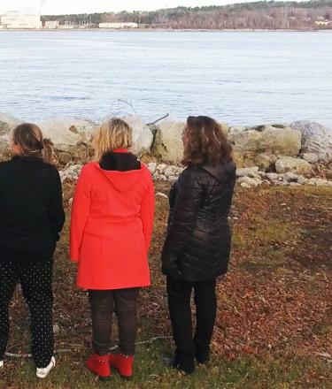 Murphy Family looking out onto the water