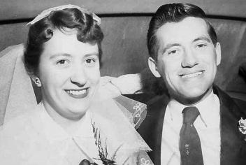 Ginny and Bob Bouchard on their wedding day in 1955.