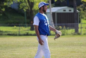 Anthony Miller playing softball