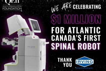 We are celebrating $1 million for atlantic canada's first spinal robot